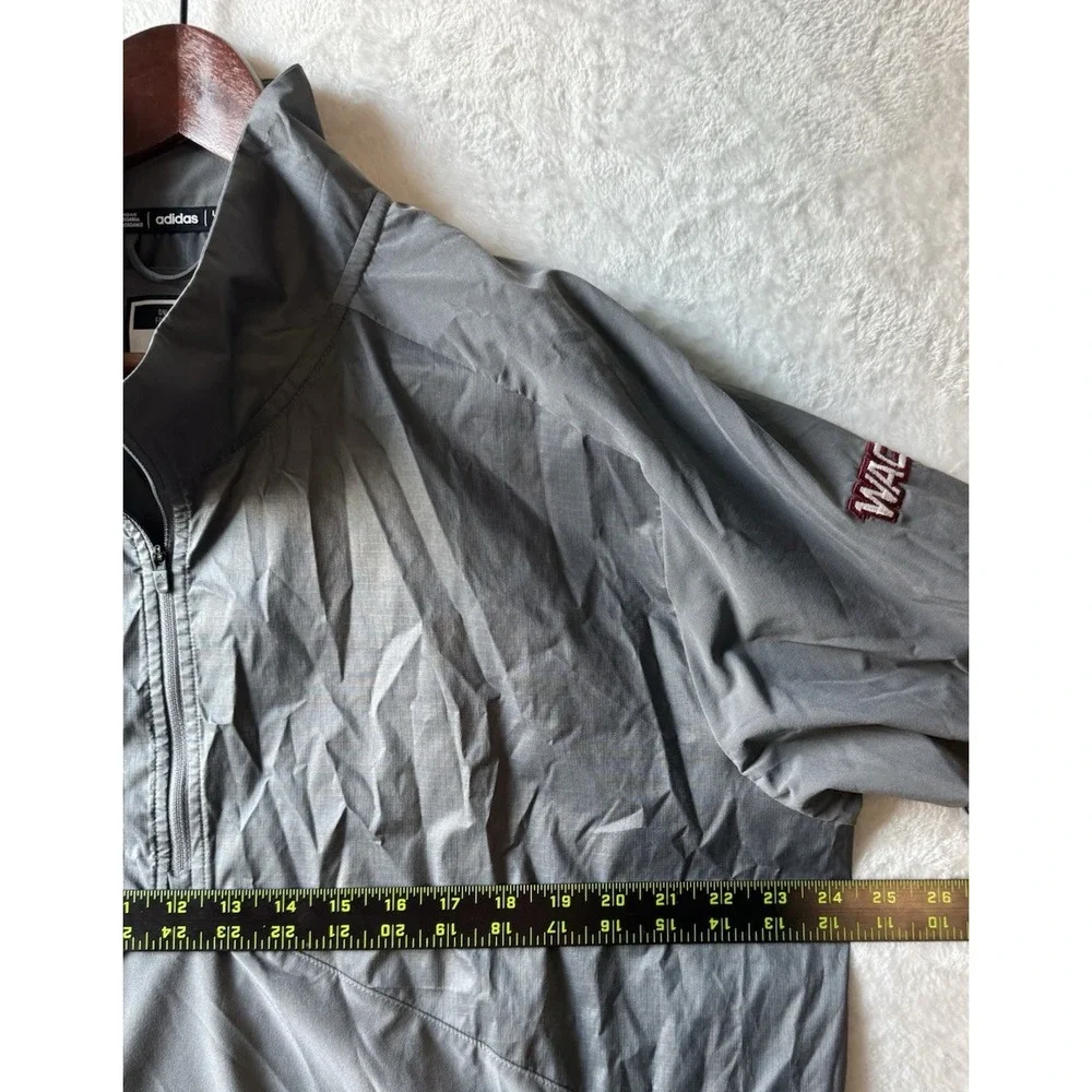 Adidas lightweight 1/4 zip pullover windbreaker  Lg Gray WAC Player Issued Golf